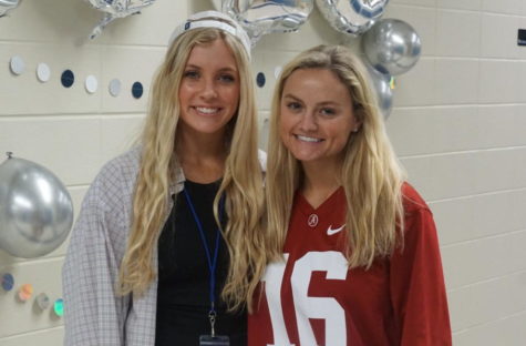 New teacher Ms. Fort (R) with student Maralyn Weygand during homecoming week.